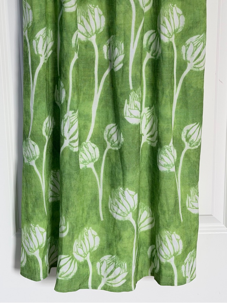 Rihoas Lime Green Floral Patterned Midi Dress Sizer Medium 39605 — image 5 of 8